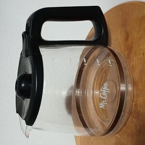 Mr Coffee 12 Cup Replacement Pot Clear Glass With Black Lid Side Measurements